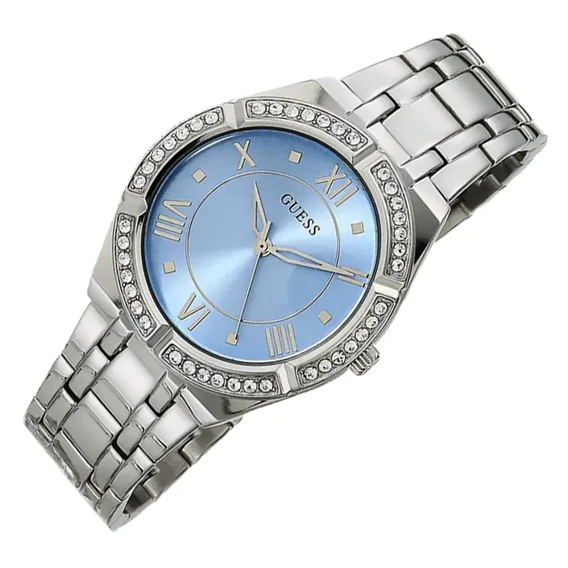 Guess Cosmo Blue Dial Crystal Len's Mineral Ladies Watch- GW0033L5